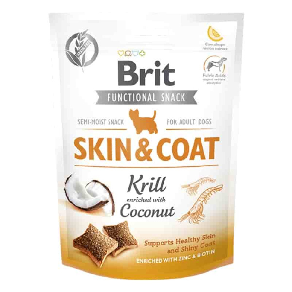 Каталог Лакомство для собак Brit Care Dog Functional Snack Skin&Coat с крилем 150 гр (111420) для собак