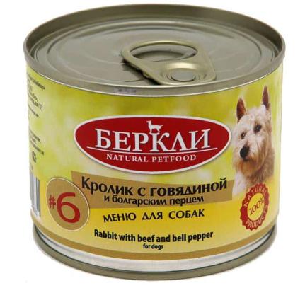 Консервированный корм Консервы для собак Berkley (кролик с говядиной и болгарским перцем)