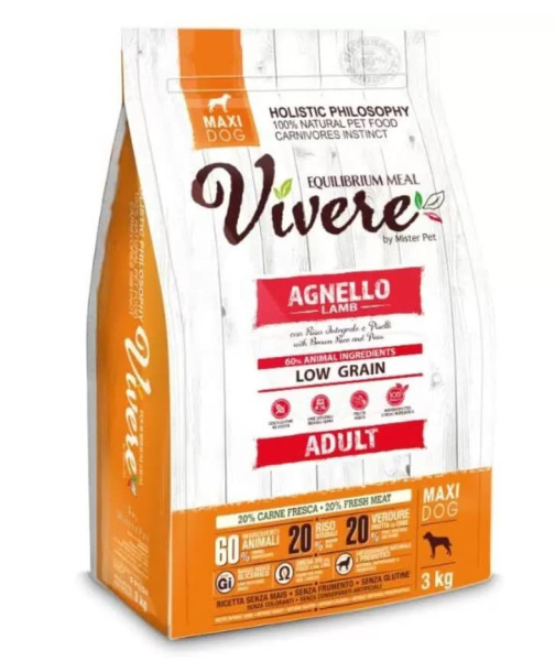 Питание для собак крупных пород Vivere Dog Adult Maxi (ягненок)