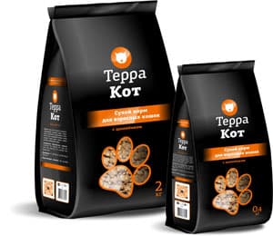 Терра Кот (цыпленок) сбалансированный сухой корм для кота