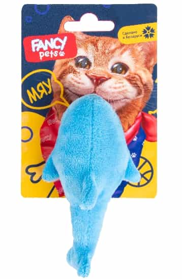FANCY PETS Мягкая игрушка для кошек с погремушкой Акула