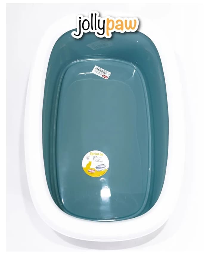 Туалет для кошек с высоким бортиком Jollypaw (серо-голубой)