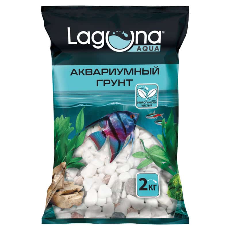 Грунт для аквариума бело-розовый меланж Laguna 2 кг 4-6 мм (73954023)