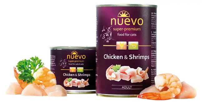 Влажный рацион для кошек NUEVO Cat (курица, креветки)
