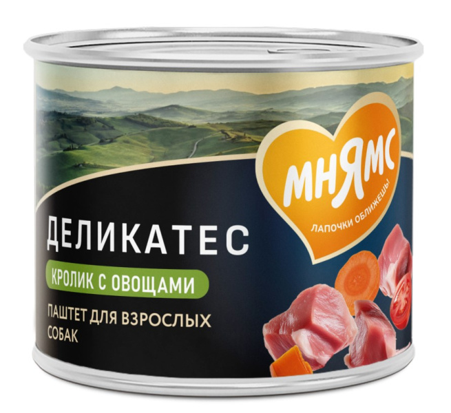 Влажный корм Мнямс Паштет из кролика с овощами для собак всех пород "Касуэла по-мадридски"