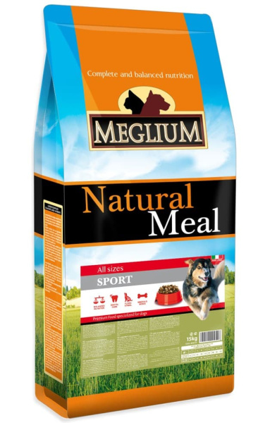 Пища для собак  Сухой корм для собак Meglium Dog Adult Sport (говядина, курица)