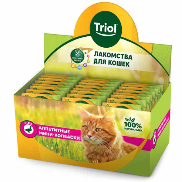 Аппетитные мини-колбаски из утки для кошек шоу-бокс 60 уп. (20171019)