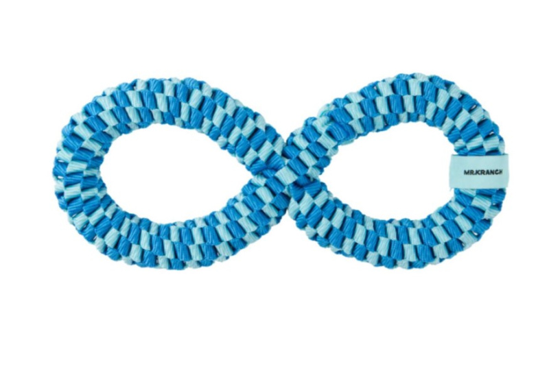 Игрушка Mr.Kranch для собак Плетеное кольцо восьмерка голубое
