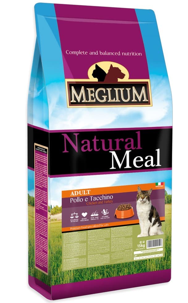 Еда для кошек Сухой корм для кошек Meglium Adult Cat (курица, индейка)