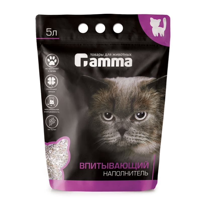 Наполнитель Gamma впитывающий 5 л для кошек 