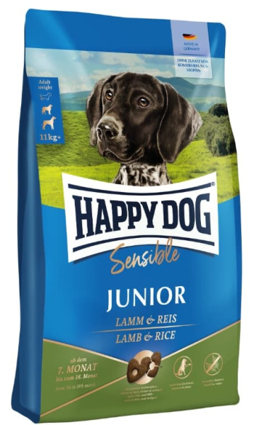 Каталог Сухой корм для щенков HAPPY DOG Junior Lamb & Rice для собак