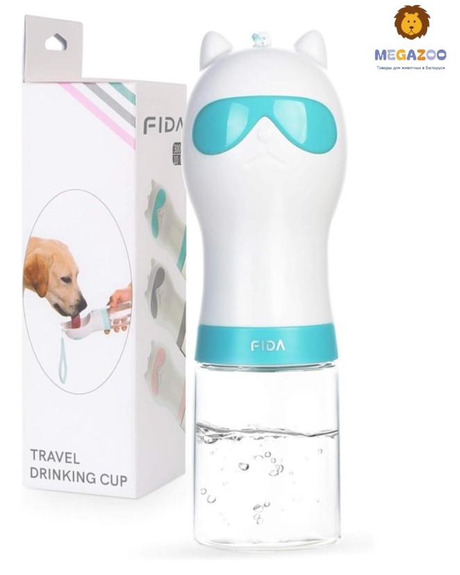 Поилка дорожная для животных FIDA (зеленая)