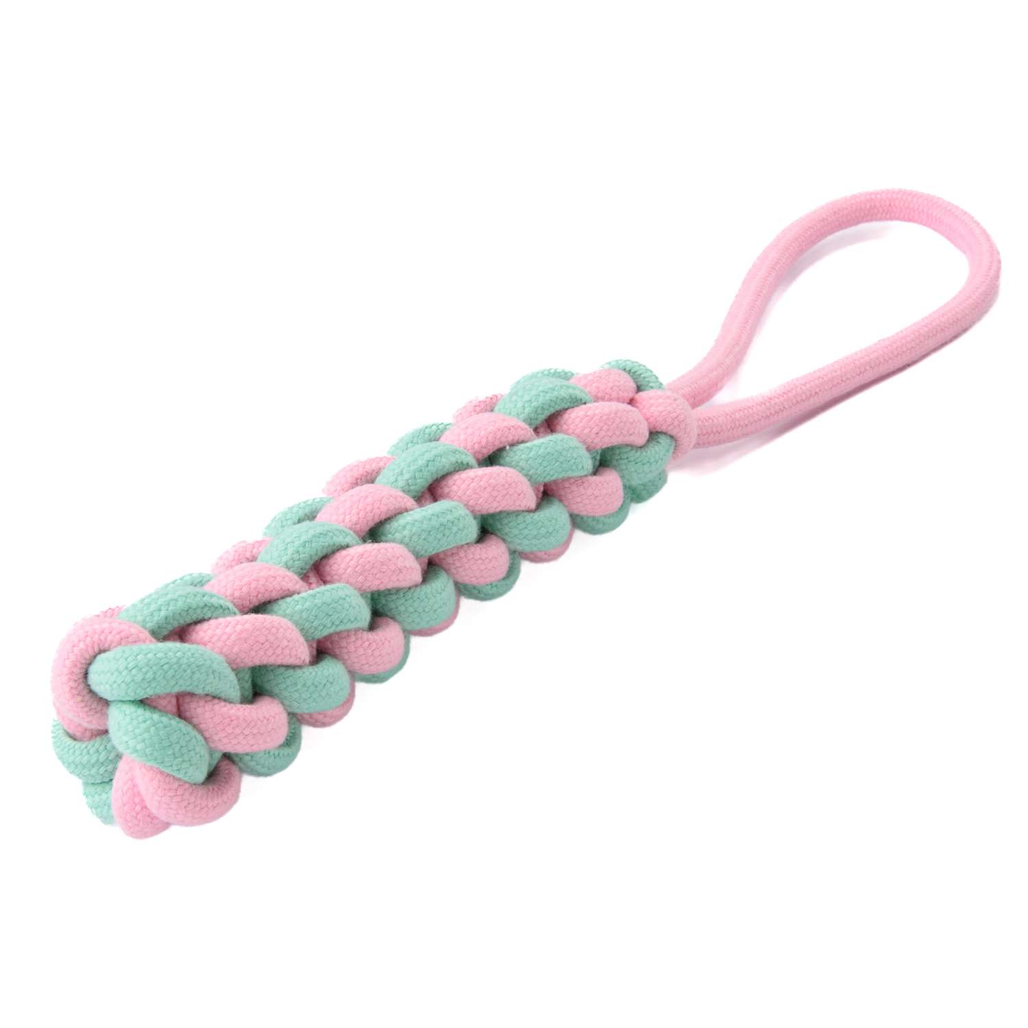 Mr.Kranch Игрушка для собак Жгут из каната 30x4 см, розовая с голубым