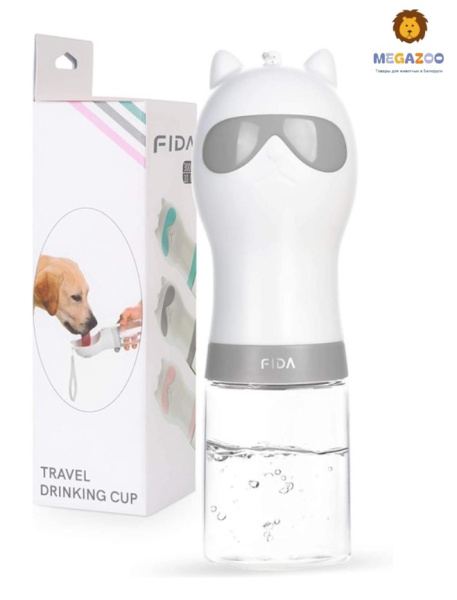 Поилка дорожная для животных FIDA (серая)