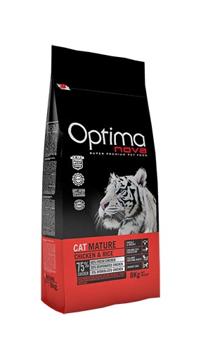 Сухой корм для кошек Optimanova Cat Mature Chicken Rice сбалансированный сухой корм для пожилых котов 