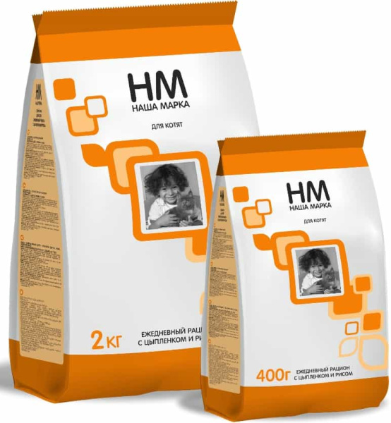 Сбалансированный сухой корм для котят Наша Марка (цыпленок, рис) 15 кг