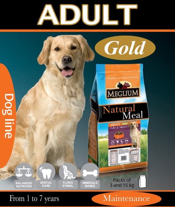 Пища для собак  Сухой корм для собак Meglium Dog Adult Gold (говядина, курица)