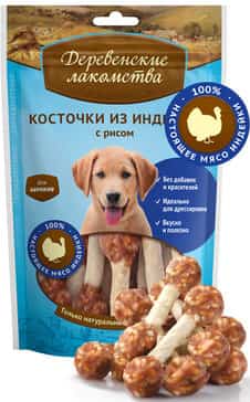 Косточки для щенков из индейки с рисом "Деревенские лакомства" 90 г (76050007)