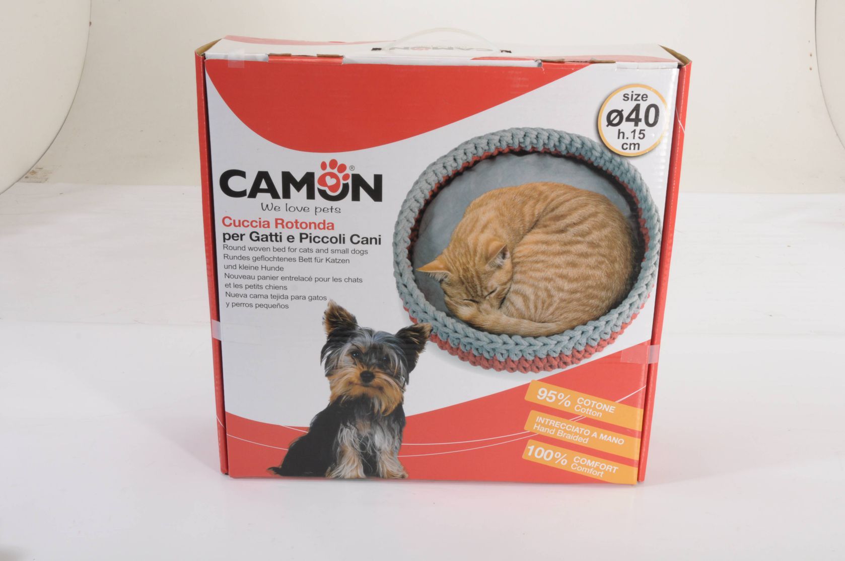 Лежанка круглая вязаная для кошек 40 см (CG008/D)