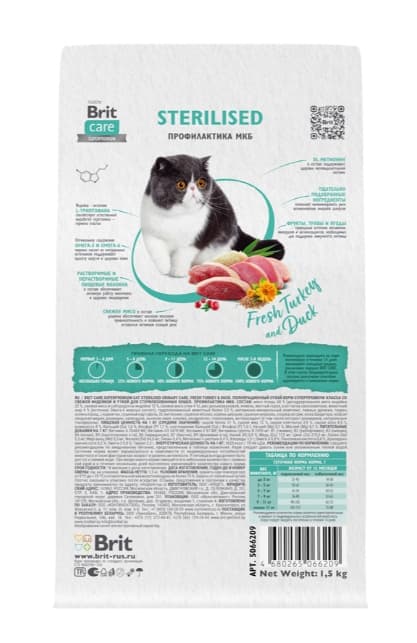 Сухой корм для кошек Brit Care Cat Sterilised Urinary Care