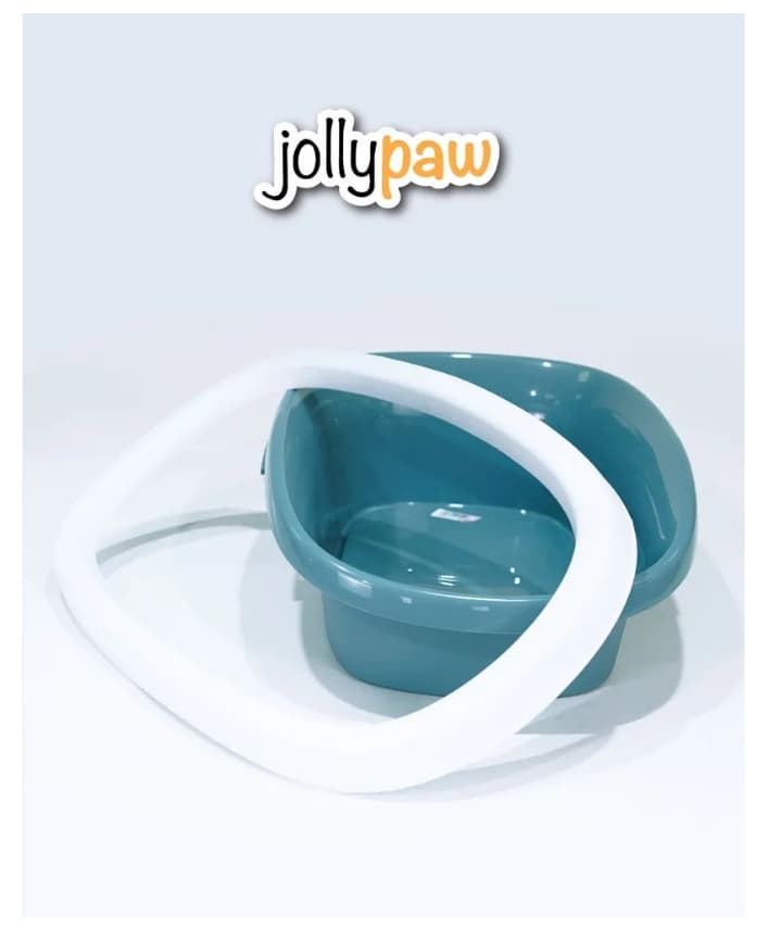 Туалет для кошек с высоким бортиком Jollypaw (серо-голубой)