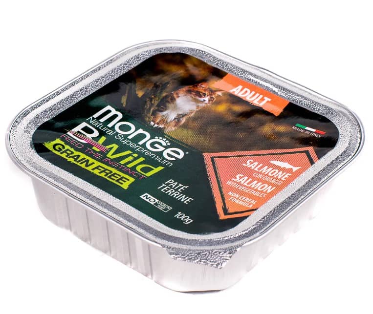 Влажная еда для кошек Monge Cat BWild Grain Free Codfish (лосось, овощи)