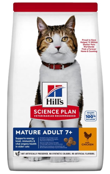 Сухой корм для пожилых кошек старше 7 лет Hill's Science Plan Adult (курица)