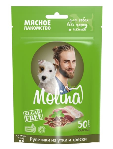 MOLINA Рулетики из утки и трески 50 г