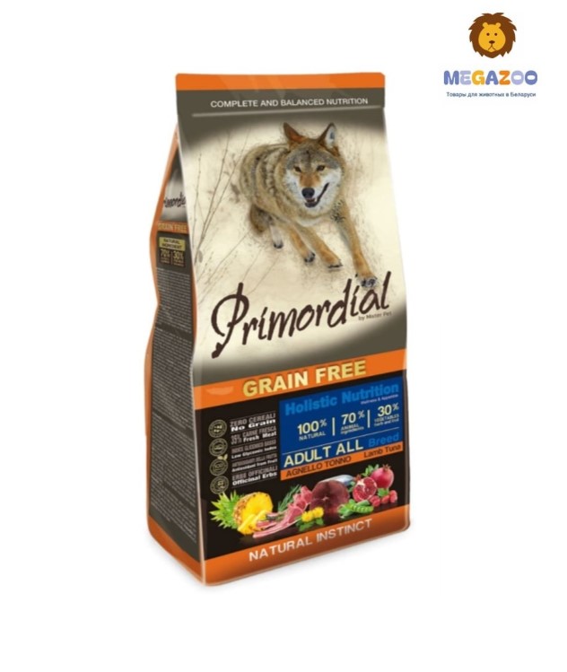 Питание для собак Primordial Dog Adult (тунец, ягненок)