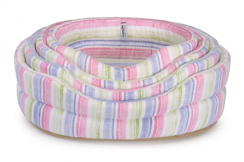 Лежанка овальная в полоску