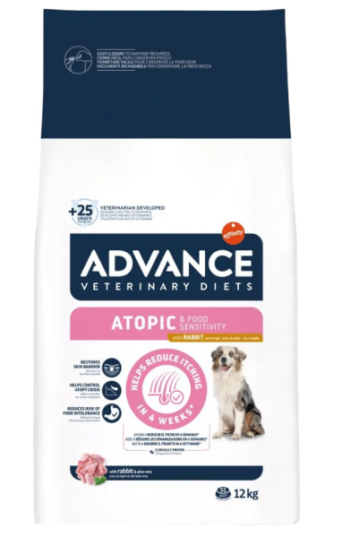 Питание диетическое для собак Сухой корм для собак Advance Veterinary Diets Atopic Rabbit & Peas