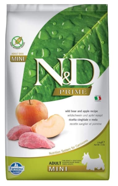 Сбалансированный корм N&D Prime Adult Mini (кабан, яблоко)