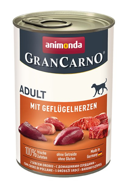 Пресервы для собак Консервы для собак Animonda Gran Carno Fleisch Adult (сердце домашней птицы)