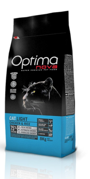 Сухой корм для кошек Optimanova Cat Light Chicken Rice полнорационный корм для кошек с лишним весом