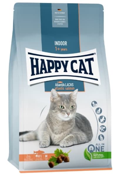 Сухой корм для кошек Happy Cat Adult Indoor (атлантический лосось) сухой корм пониженной калорийности для кошек 