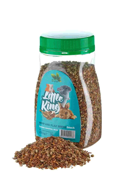 Лакомство для грызунов, семена конопли, льна Little King