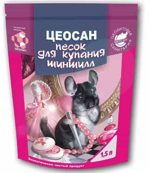 Песок для купания шиншилл ЦЕОСАН 1.5 л