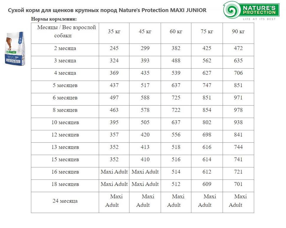 Пища для больших щенков Сухой корм для щенков крупных пород Nature's Protection MAXI JUNIOR