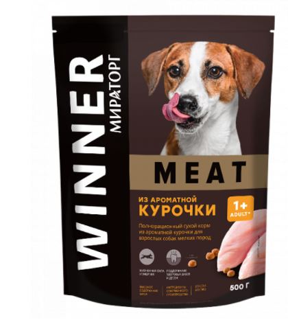 Еда для собак мелких пород Winner Meat ароматная курочка