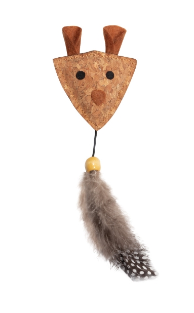 Игрушка для кошек из пробки "Мышка с перьями" Triol