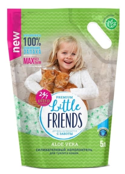 Силикагелевый наполнитель Little Friends Aloe Vera 5 л (01090)