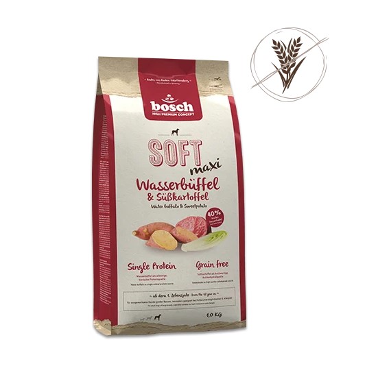 Еда для крупных собак Сухой корм для собак Bosch Soft Maxi (буйвол с бататом)