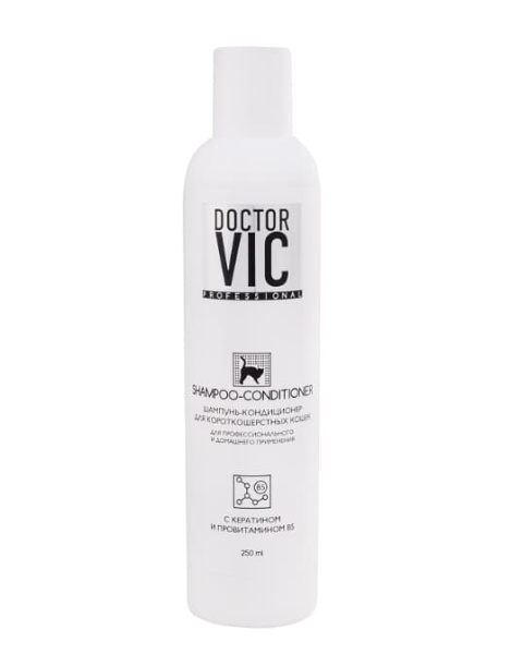 Шампунь-кондиционер "Doctor VIC" для короткошерстных кошек для кошек