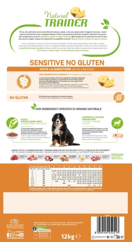 Питание для щенков Trainer Natural Sensitive No Gluten Medium&Maxi Puppy&Junior (лосось)