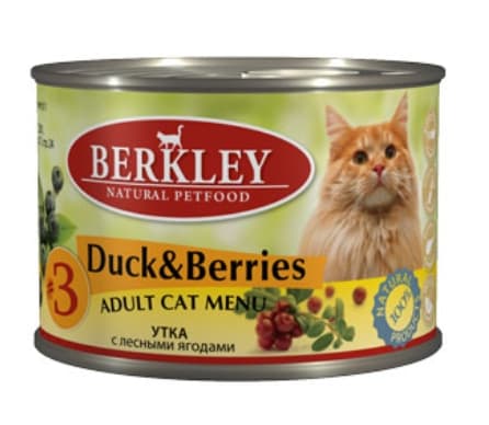 Еда для кошек и котов Berkley (утка с ягодами)