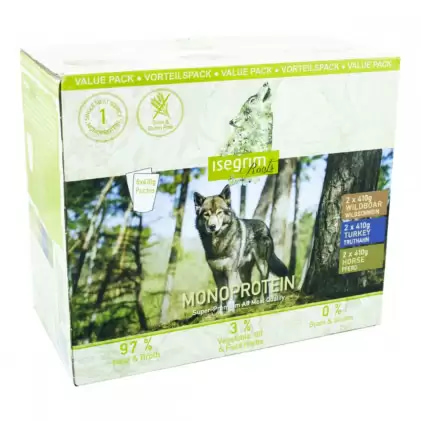 Набор консервированного корма для собак Isegrim 6x410 г