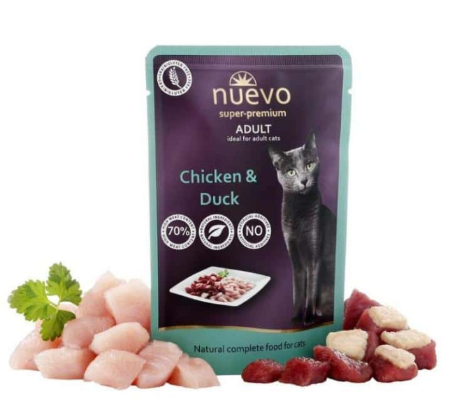 Влажный рацион для кошек NUEVO Adult Chicken & Duck (курица, утка)