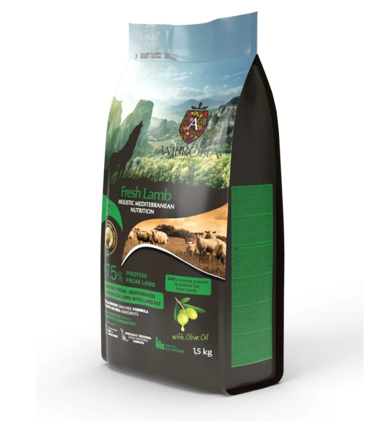 Рацион для взрослых собак AMBROSIA MEDITERRANEAN (ягненок)