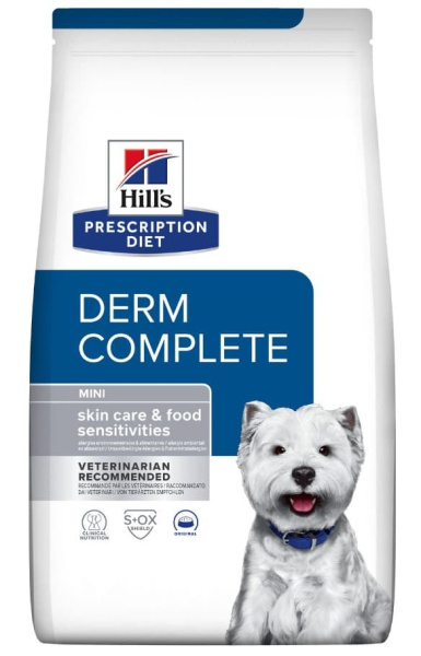 Каталог Сухой корм для собак мелких пород Hill's Prescription Diet Derm Complete Mini для собак