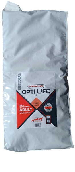 Еда для собак с чувствительным пищеварением Сухой корм для собак Opti Life Breeder Sensitive (ягненок, рис)